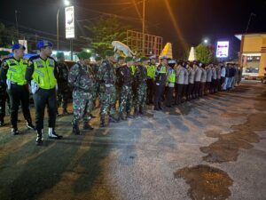 Jaga Kondusifitas, Polres Lebak bersama Kodim 0603 Lebak, Subdenpom Lebak dan Sat Pol PP Lebak gelar Patroli Gabungan